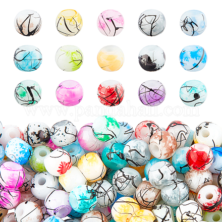 PandaHall Elite Drawbench & Baking Painted Glass Beads GLAA-PH0001-04-1