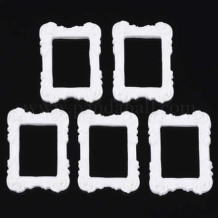 樹脂オープンバックベゼル  フォトフレーム形状  ホワイト  47~48x34~35x7mm CRES-N022-58-1
