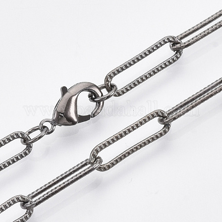 Fabricación de collar de cadena de clip de papel con textura de latón MAK-S072-01A-B-1