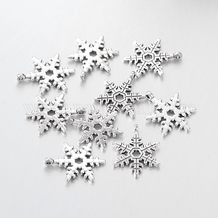 Christmas Snowflake Tibetan Style Alloy Pendants X-A0353Y-1