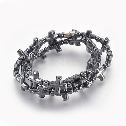 Non-magnetic Synthetic Hematite Bead Necklaces NJEW-E128-01-1