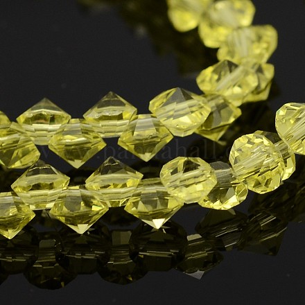 Diamond Shape Transparent Glass Bead Strands EGLA-J100-02-1