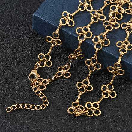 Halsketten mit Blumengliedern aus Edelstahl 304 SA-CBA2696-03G-1