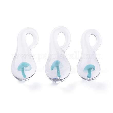 Handmade Lampwork Glass Pendants X-LAMP-Q028-12B-1