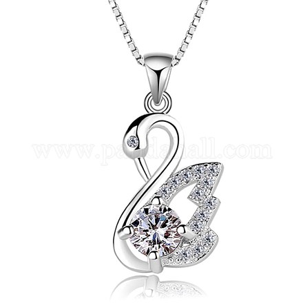925 подвесные стерлингового серебра ожерелья NJEW-BB71865-A-1