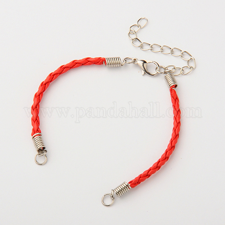 Braided PU Leather Cord Bracelet Making AJEW-JB00032-04-1