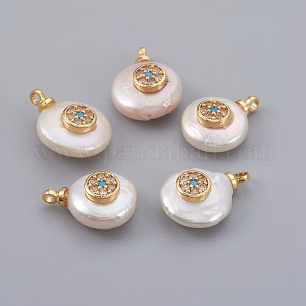 Natural Cultured Freshwater Pearl Pendants PEAR-F008-17G-1