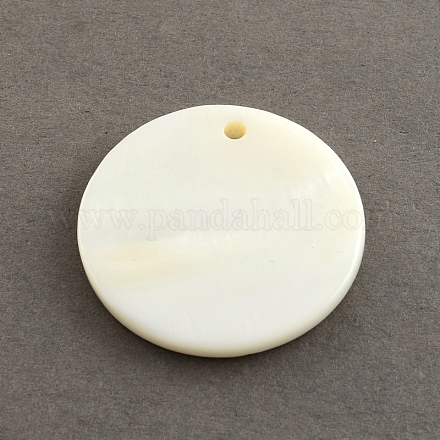 Plats ronds breloques de coquille de mer SSHEL-R025-6mm-1