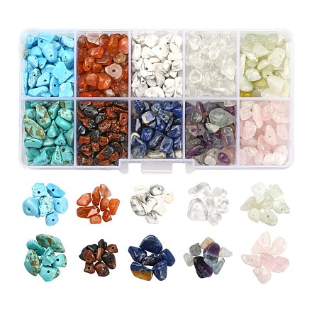 150g 10 styles de perles de pierres précieuses naturelles et synthétiques G-FS0002-13-1