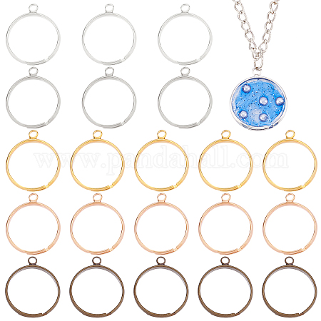 Wholesale AHANDMAKER 40 Pcs Round Frame Pendant 