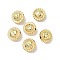 Brass Beads, Flat Round, Lead Free & Cadmium Free, Long-Lasting Plated, Real 18K Gold Plated, 12.5x7~8.5mm, Hole: 1.8mm