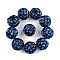 10Pcs Opaque Acrylic Beads, with Rhinestone, Round, Black, 20x18.5mm, Hole: 2.8mm