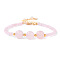 Round Natural Rose Quartz Beaded Bracelets, with Lobster Claw Clasp