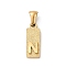 304 Stainless Steel Pendants, Golden, Rectangle with Letter Charm, Letter N, 17.5x6.5x3mm, Hole: 3x6mm
