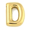 Ion Plating(IP) 304 Stainless Steel Pendants, Balloon Letter Charm, Golden, Letter D, 21x16x5mm, Hole: 2.5x1.5mm