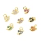 Rack Plating Brass Micro Pave Cubic Zirconia Charms, with Jump Rings, Cadmium Free & Lead Free, Golden, Arrow Through the Heart, Mixed Color, 9x10x2mm, Hole: 3.4mm