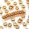 Brass Rhinestone Spacer Beads, Grade A, Wavy Edge, Golden Metal Color, Rondelle, Hyacinth, 6x3mm, Hole: 1mm
