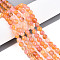 Dyed Natural White Jade Beads Strands, Round, Faceted, Coral, 5.5~6.2mm, Hole: 1mm, about 65~66pcs/strand, 14.76~15.16''(37.5~38.5cm)