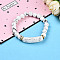 Natural Howlite Beads Stretch Bracelets, with Brass Beads, Inner Diameter: 2~2-1/8 inch(51mm~53mm), Beads: 8mm in Diameter, Brass Finding: 7.5x3mm, Rectangular: 35x10.5x5.5~6mm