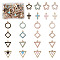 Alloy Enamel Pendants, Mixed Shapes, Mixed Color, 18.5x17x2mm, Hole: 1.5mm, 48pcs/set
