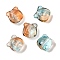 Transparent Spray Paint Glass Beads, Bear, Chocolate, 10x10x7.5mm, Hole: 0.9mm