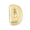 Brass Slide Charms, Letter, Golden, Letter D, 25x16.5x5mm, Hole: 11x2mm