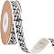Cotton Ribbons, with Spool, Musical Note Pattern, Antique White, 5/8 inch(15mm)