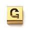 Ion Plating(IP) 304 Stainless Steel Square Slide Charms, Golden, Letter G, 9x8x4mm, Hole: 3.5x8.5mm