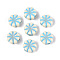 Painted Opaque Acrylic Beads, Flower, Light Sky Blue, 13x13.5x6mm, Hole: 3mm, about 666pcs/500g