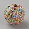 Opaque Acrylic Beads, Round, Colorful, 15.5x14.5mm, Hole: 2.3mm