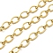 304 Stainless Steel Oval Link Chains, Unwelded, with Spool, Ion Plating(IP), Golden, 8.5x5.5x1mm