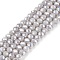 Electroplate Glass Beads Strands, Opaque Solid Color, AB Color Plated, Faceted, Rondelle, Light Grey, 4x3mm, Hole: 0.4mm, about 110~115pcs/strand, 39~40cm