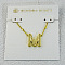 Brass Initial Pendant Necklaces for Women, Golden, Letter M, 15.75 inch(40cm)