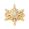 Brass Micro Pave Cubic Zirconia Connector Charms, Snowflake, Real 18K Gold Plated, 17x15x3.5mm, Hole: 1.4mm