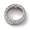 Rack Plating Brass with Cubic Zirconia Bead Frame, Cadmium Free & Lead Free, Long-Lasting Plated, Round Ring, Platinum, 11.5x3.5mm, Hole: 1mm