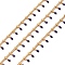 304 Stainless Steel Curb Chains, with Enamel Charms and Spool, Soldered, Ion Plating(IP), Golden, Indigo, Charm: 6x1.5x2mm, Link: 2x1.5x0.3mm, about 16.4 Feet(5m)/roll