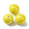 Handmade Polymer Clay Beads, Round, Yellow, 28.5mm, Hole: 2.2mm