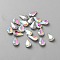Glass Rhinestone Cabochons, Teardrop, Flat Back, Clear AB, 13x8x3.5mm, 20pcs/set