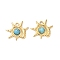 304 Stainless Steel Pave Dyed Synthetic Turquoise Sea Animal Pendants, Ion Plating(IP), Light Sky Blue, Real 18K Gold Plated, Shell Shape, 25.5x30x6mm, Hole: 3mm