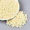 Opaque Glass Seed Beads, Round Hole, Rondelle, Lemon Chiffon, 4~4.5x2~3mm, Hole: 0.9~1mm, about 6430pcs/pound