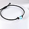PU Leather Cord Bracelets for Women, Square with Heart, Blue, Inner Diameter: 1/4 inch(0.55cm)~1/4 inch(0.65cm)