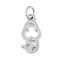 Non-Tarnish 304 Stainless Steel Pendants, Twelve Chinese Zodiac Charms, with Jump Ring, Snake, 14.5x7.5x0.9mm, Hole: 3.1mm