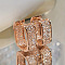 Oval Brass Micro Pave Cubic Zirconia Hoop Earrings, Rose Gold, 18x8mm