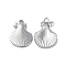 Non-Tarnish 304 Stainless Steel Pendants, Shell Charm, Stainless Steel Color, 21x15.5x3.5mm, Hole: 2mm