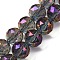 Electroplate Glass Bead Strands, Full Rainbow Plated, Faceted, Round, Lilac, 15.5mm, Hole: 2mm, about 15pcs/strand, 8.6 inch(22cm)