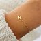 Simple Style Alloy Letter Link Bracelets, Cable Chain Jewelry for Women, Gold, Letter M, 7-7/8 inch(20cm)