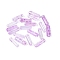 Picasso Transparent Glass Bugle Beads, Orchid, 13x4mm, Hole: 0.9~1mm, about 1125pcs/pound