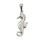 Tarnish Resistant 304 Stainless Steel Pendants, Sea Horse, Stainless Steel Color, 29x12.5x4mm, Hole: 8x3.5mm