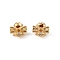 Brass Clear Cubic Zirconia Beads, Cross, Real 18K Gold Plated, 4x6x6mm, Hole: 1mm
