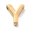 Ion Plating(IP) 304 Stainless Steel Charms, Letter Charm, Real 18K Gold Plated, Letter Y, 9.5x8.5x3mm, Hole: 1.6mm
